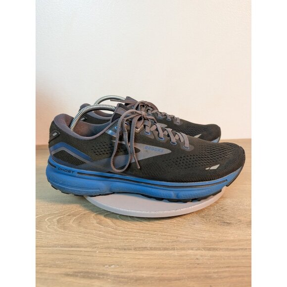 Brooks Ghost 15 Mens Size 11 Black Blue Gray Athletic Running Shoes Sneakers - Picture 4 of 10